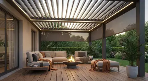 Installer une pergola bioclimatique sur terrasse pour prolonger les saisons - TravauxChezMoi
